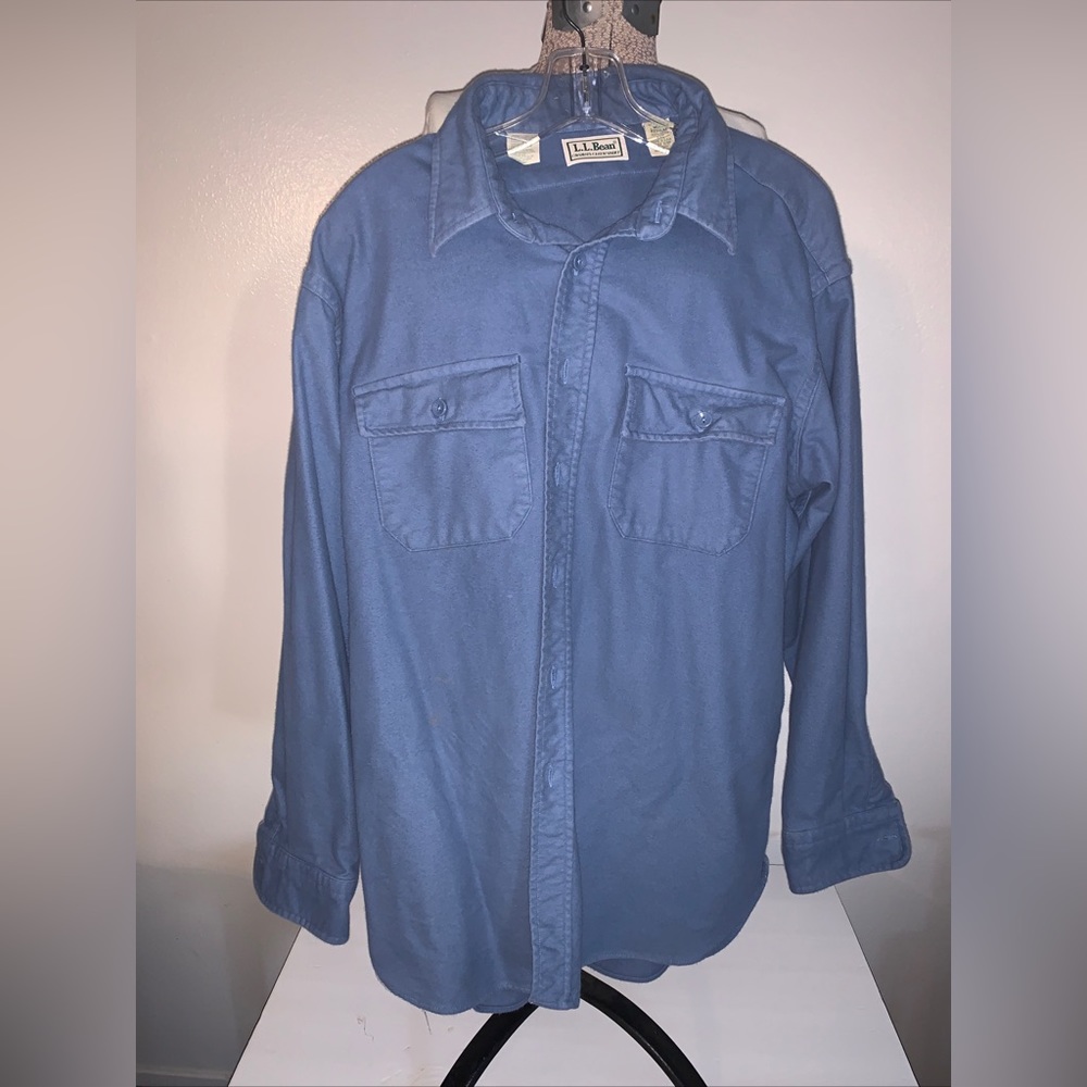 L.L. Bean Chamois Cloth Long Sleeve Shirt Size 17-1/2 Regular Style 1611 Preown